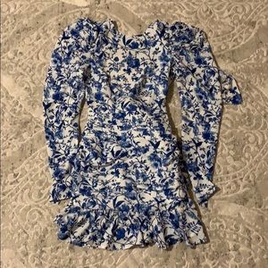 blue floral in the style dress